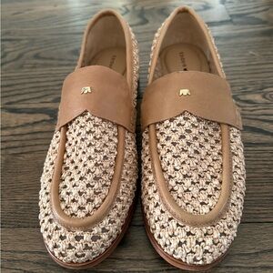 Birdies Tan and Cream Woven Loafers